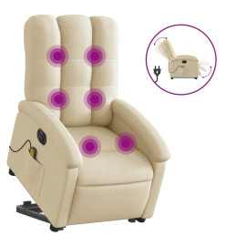 Fauteuil inclinable de massage électrique Crème Tissu