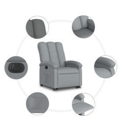 Fauteuil inclinable électrique gris clair tissu