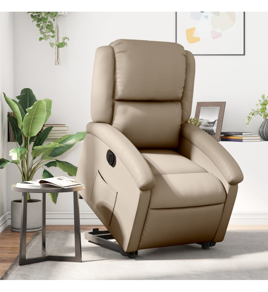 Fauteuil inclinable électrique cappuccino similicuir