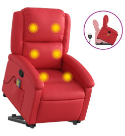 Fauteuil inclinable de massage Rouge Similicuir