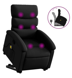 Fauteuil inclinable de massage Noir Similicuir