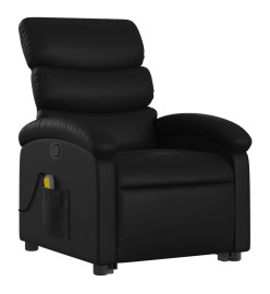 Fauteuil inclinable de massage Noir Similicuir