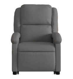 Fauteuil inclinable électrique gris cuir véritable