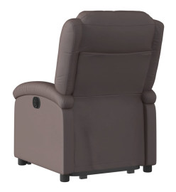 Fauteuil inclinable électrique marron foncé cuir véritable