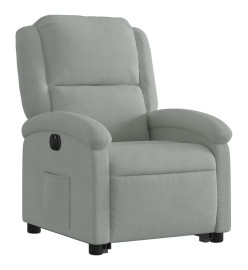 Fauteuil inclinable électrique gris clair velours