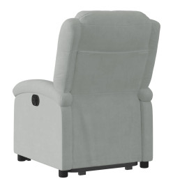 Fauteuil inclinable électrique gris clair velours