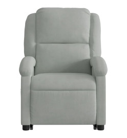 Fauteuil inclinable électrique gris clair velours