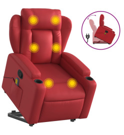 Fauteuil inclinable de massage Rouge Similicuir