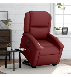 Fauteuil inclinable électrique rouge bordeaux similicuir