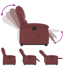 Fauteuil inclinable électrique rouge bordeaux similicuir