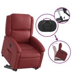 Fauteuil inclinable électrique rouge bordeaux similicuir