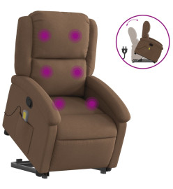 Fauteuil de massage inclinable Marron Tissu