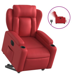 Fauteuil inclinable électrique rouge similicuir