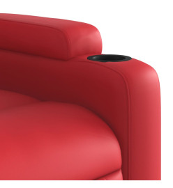 Fauteuil inclinable électrique rouge similicuir