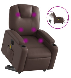 Fauteuil inclinable de massage électrique marron similicuir