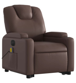 Fauteuil inclinable de massage électrique marron similicuir