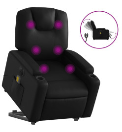 Fauteuil inclinable de massage électrique noir similicuir