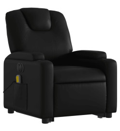 Fauteuil inclinable de massage électrique noir similicuir