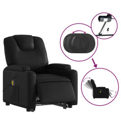 Fauteuil inclinable de massage électrique noir similicuir