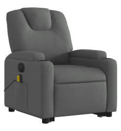 Fauteuil inclinable de massage électrique Gris foncé Tissu