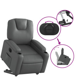 Fauteuil inclinable électrique gris similicuir