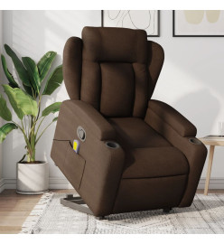 Fauteuil de massage inclinable Marron Tissu