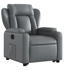 Fauteuil inclinable électrique gris similicuir