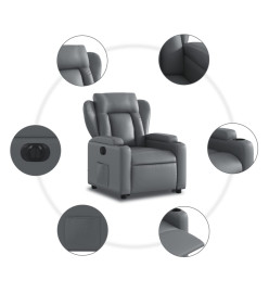 Fauteuil inclinable électrique gris similicuir