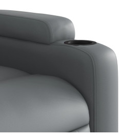 Fauteuil inclinable électrique gris similicuir