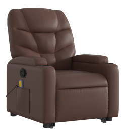 Fauteuil inclinable de massage Marron Similicuir