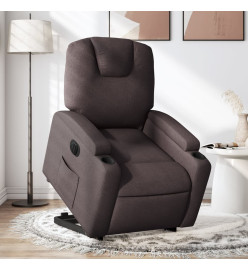 Fauteuil inclinable électrique marron foncé tissu