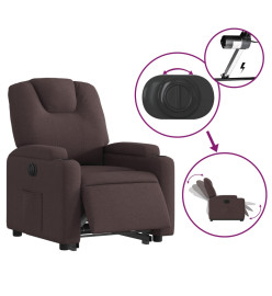 Fauteuil inclinable électrique marron foncé tissu