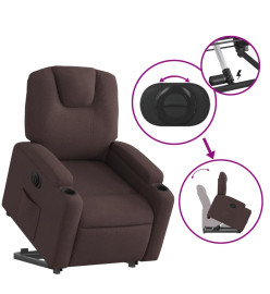 Fauteuil inclinable électrique marron foncé tissu