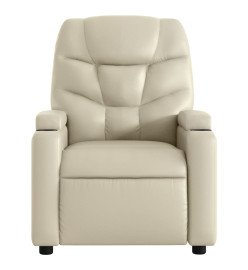 Fauteuil inclinable électrique crème similicuir