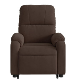 Fauteuil inclinable de massage marron tissu microfibre