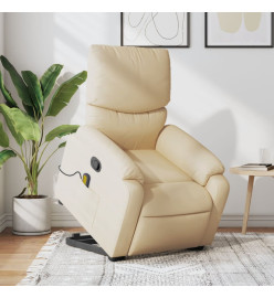 Fauteuil inclinable de massage Crème Tissu