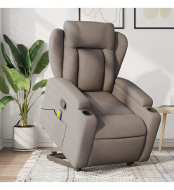 Fauteuil inclinable de massage Taupe Tissu