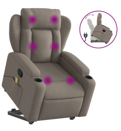 Fauteuil inclinable de massage Taupe Tissu