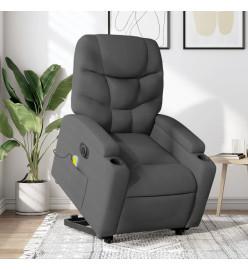 Fauteuil inclinable de massage électrique Gris foncé Tissu