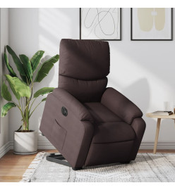 Fauteuil inclinable électrique marron foncé tissu