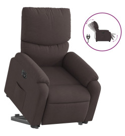 Fauteuil inclinable électrique marron foncé tissu