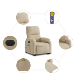 Fauteuil inclinable de massage électrique crème