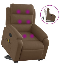 Fauteuil de massage inclinable Marron Tissu