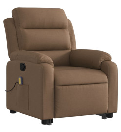 Fauteuil de massage inclinable Marron Tissu