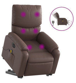 Fauteuil inclinable de massage électrique marron similicuir