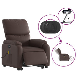 Fauteuil inclinable de massage électrique marron similicuir