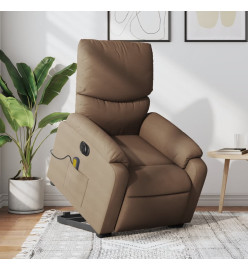 Fauteuil inclinable de massage électrique Marron Tissu