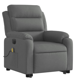 Fauteuil inclinable de massage électrique Gris foncé Tissu