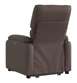 Fauteuil inclinable électrique marron similicuir