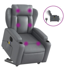 Fauteuil inclinable de massage électrique gris similicuir